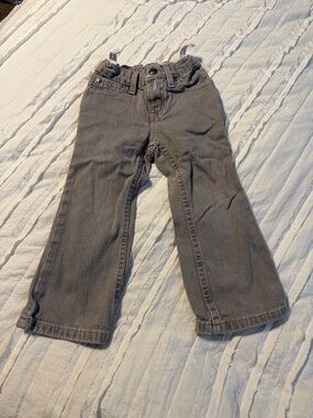 Children's Gray Straight-Leg Jeans with Elastic Waist